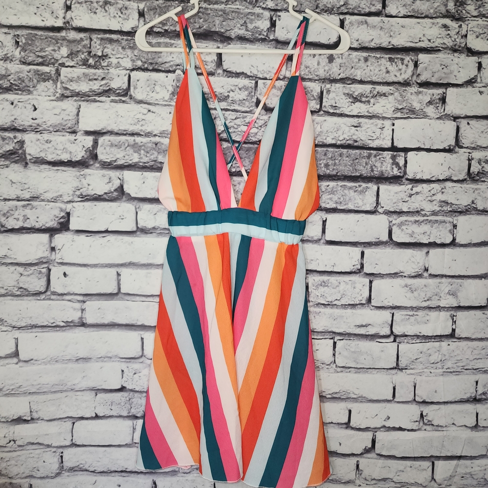 Colorful Striped Sleeveless Dress